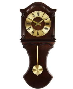 Bedford Clock Collection Wall Clock With Pendulum And Chimes In Chocolate