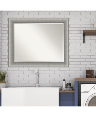 Elegant Brushed Framed Bathroom Vanity Wall Mirror, 32.75" x 26.75"