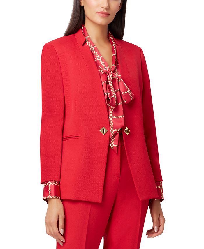 Tahari red outlet jacket