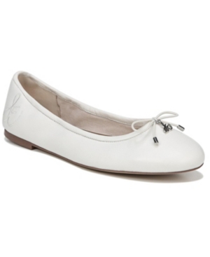 Sam Edelman Felicia Round Toe Ballerina Flats In Bright White