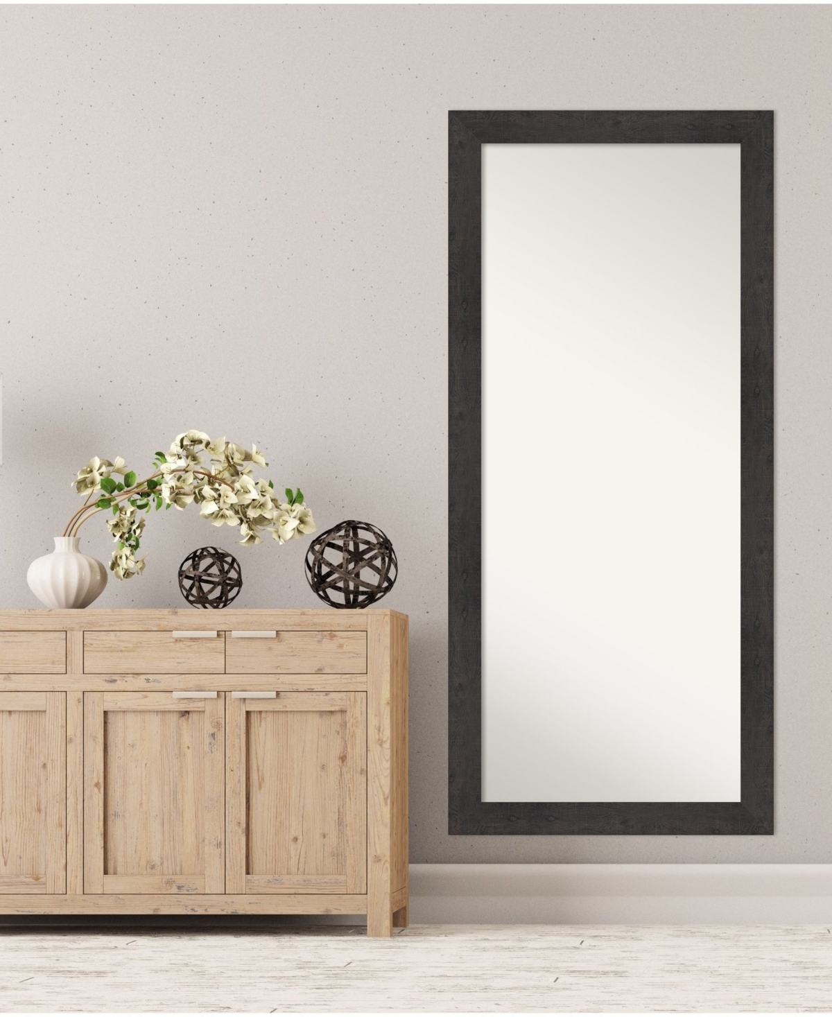 Amanti Art Rustic Plank Framed Floor/Leaner Length Mirror, 29.38
