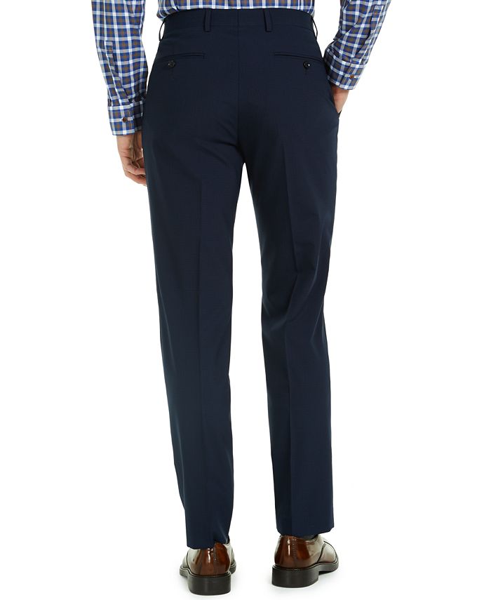 Tommy Hilfiger Men's Modern-Fit THFlex Stretch Navy Check Suit Pants ...