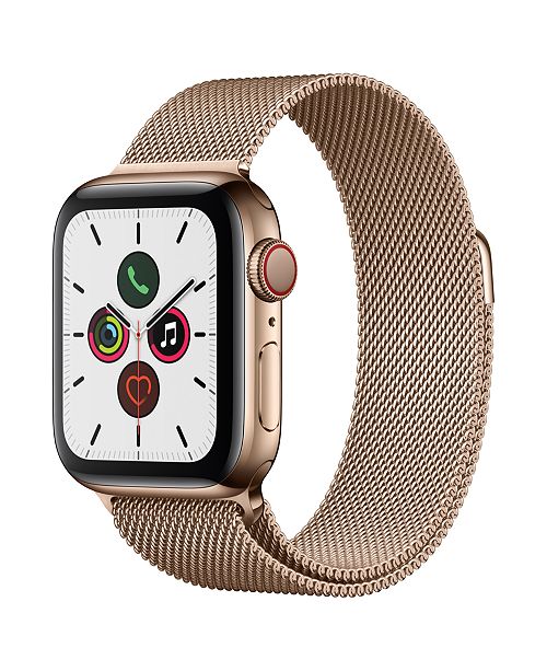 Apple Watch Series 5 GPS + Cellular, 40mm Gold Stainless ...