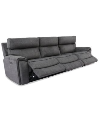 CLOSEOUT! Hutchenson 3-Pc. Fabric Sectional with 3 Power Recliners and Power Headrests