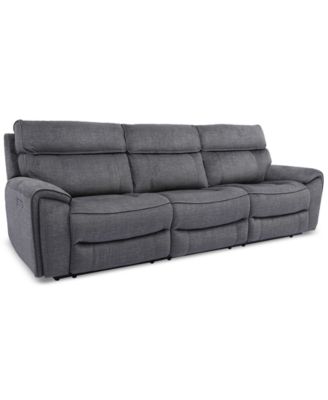 CLOSEOUT! Hutchenson 3-Pc. Fabric Sectional with 3 Power Recliners and Power Headrests