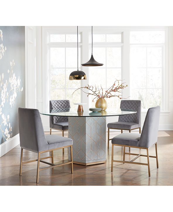 Furniture Perrine 60" Glass Top Round Dining Table & Reviews