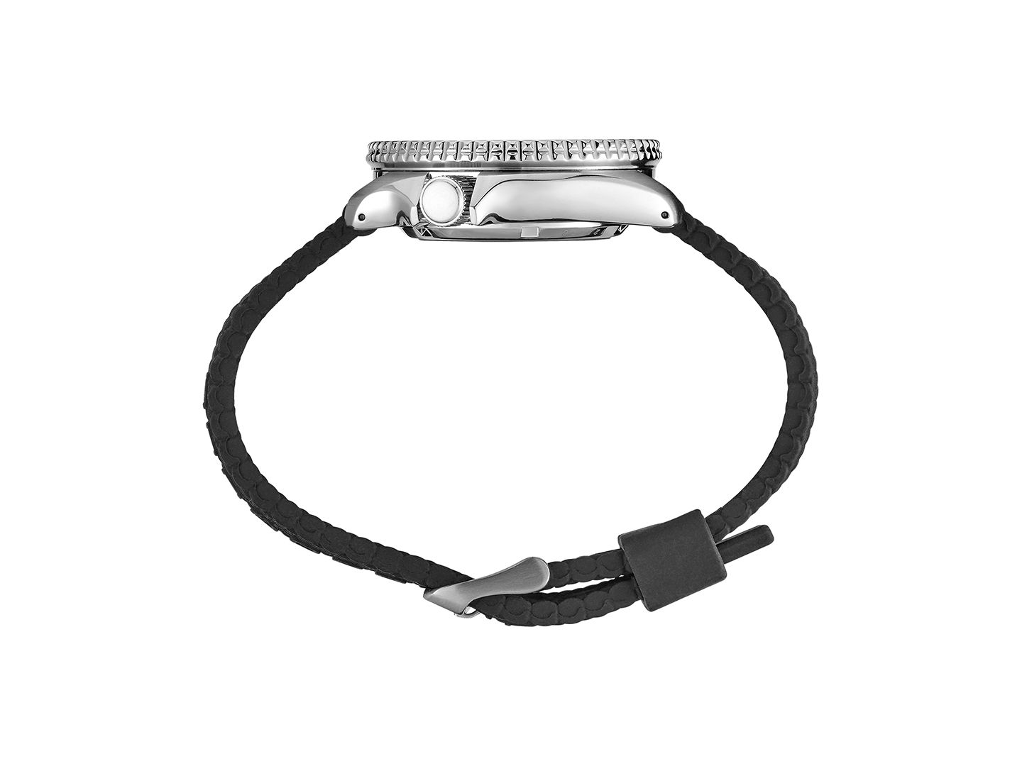 Мужские часы Seiko Automatic Sport Black Silicone Mesh Strap Watch 42.5mm — фото 3
