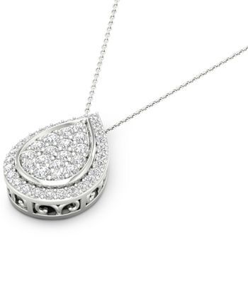 Macy's Diamond Teardrop Pendant Necklace