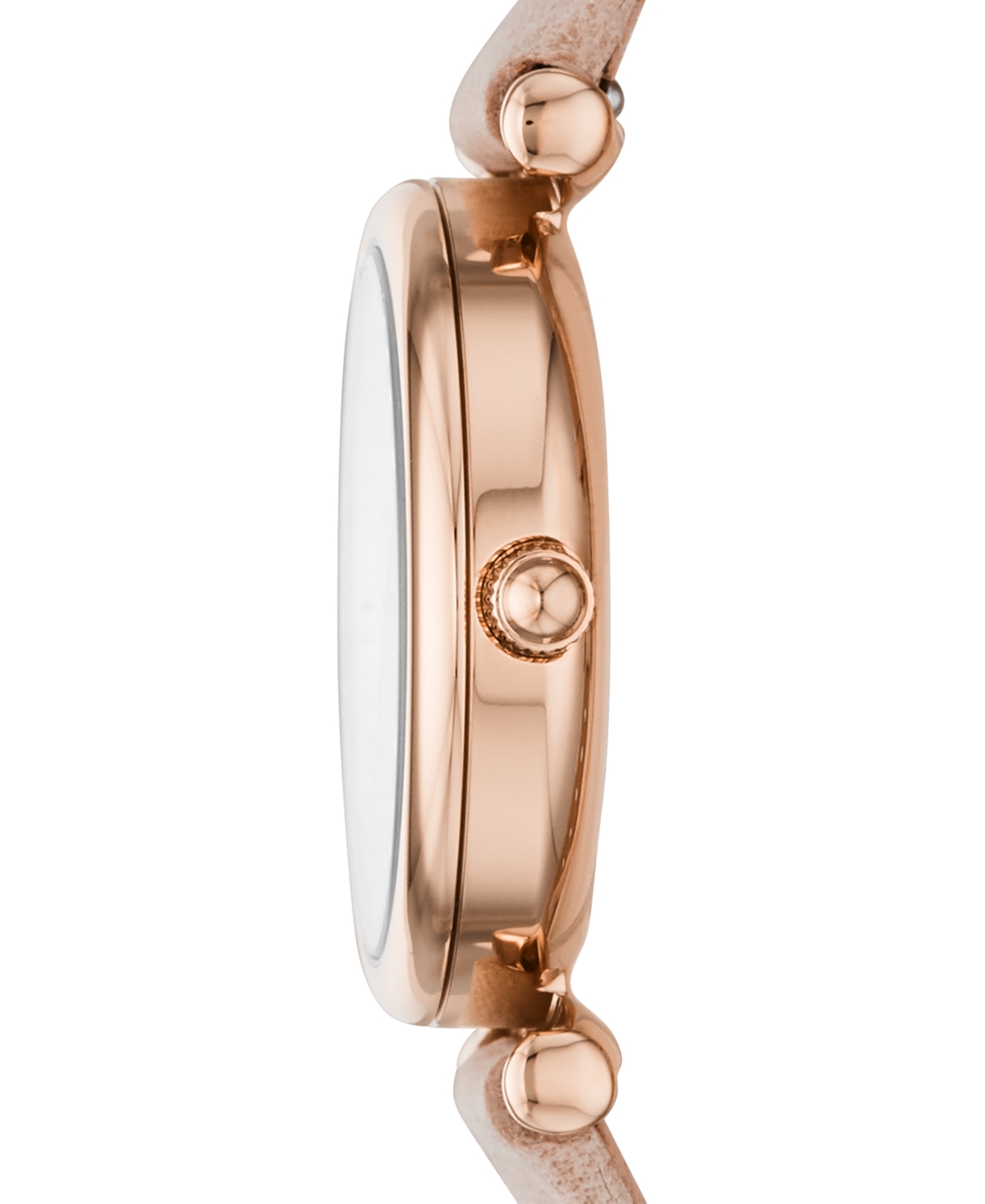 Fossil Women's Carlie Mini Blush Leather Strap Watch 28mm In Blush