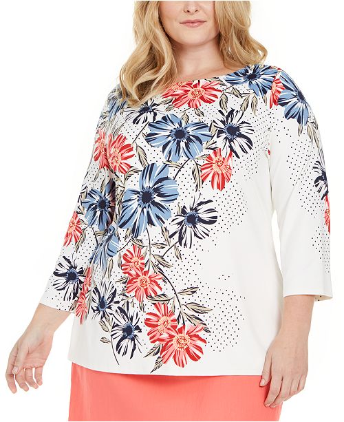 Charter Club Plus Size Floral Print Top Created For Macy S