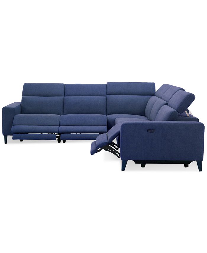 Furniture CLOSEOUT! Sleannah 5Pc. Fabric "L" Shape Sectional with 3