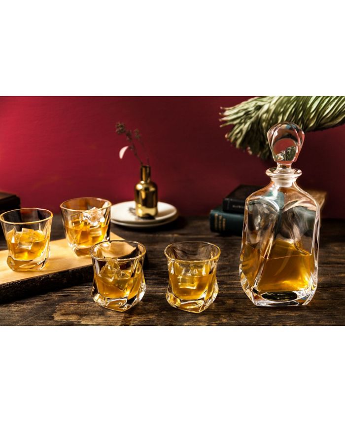 JoyJolt Aurora Whiskey Decanter Set of 5 Macy's