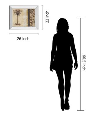 Classy Art Decorative Palm II by Michael Marcon Mirror Framed Print Wall Art, 22" x 26"