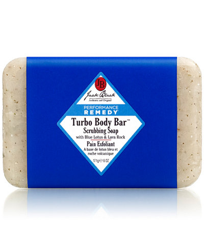Jack Black Turbo Body Bar Scrubbing Soap with Blue Lotus & Lava Rock, 6 oz