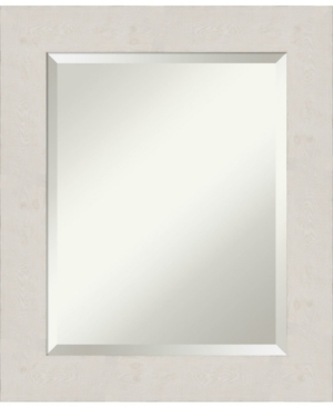 Amanti Art Rustic Plank Framed Bathroom Vanity Wall Mirror, 21.38" X 25.38" In White