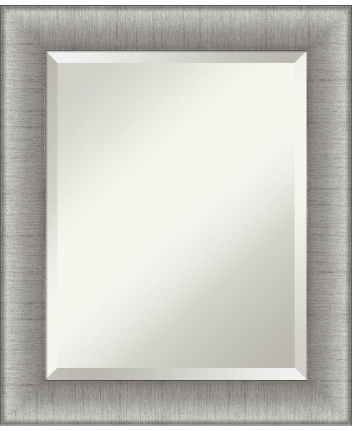 Elegant Brushed Framed Bathroom Vanity Wall Mirror, 20.75" x 24.75" - Silver
