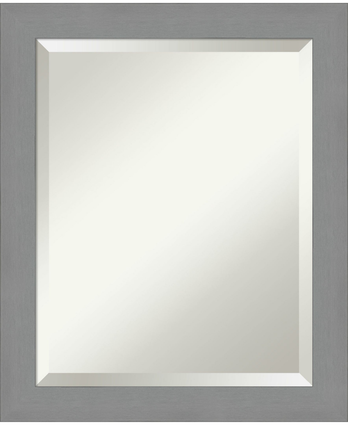 Brushed Framed Bathroom Vanity Wall Mirror, 19.5" x 23.50" - Silver