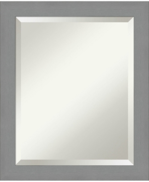 Amanti Art Brushed Framed Bathroom Vanity Wall Mirror, 19.5" X 23.50" In Silver