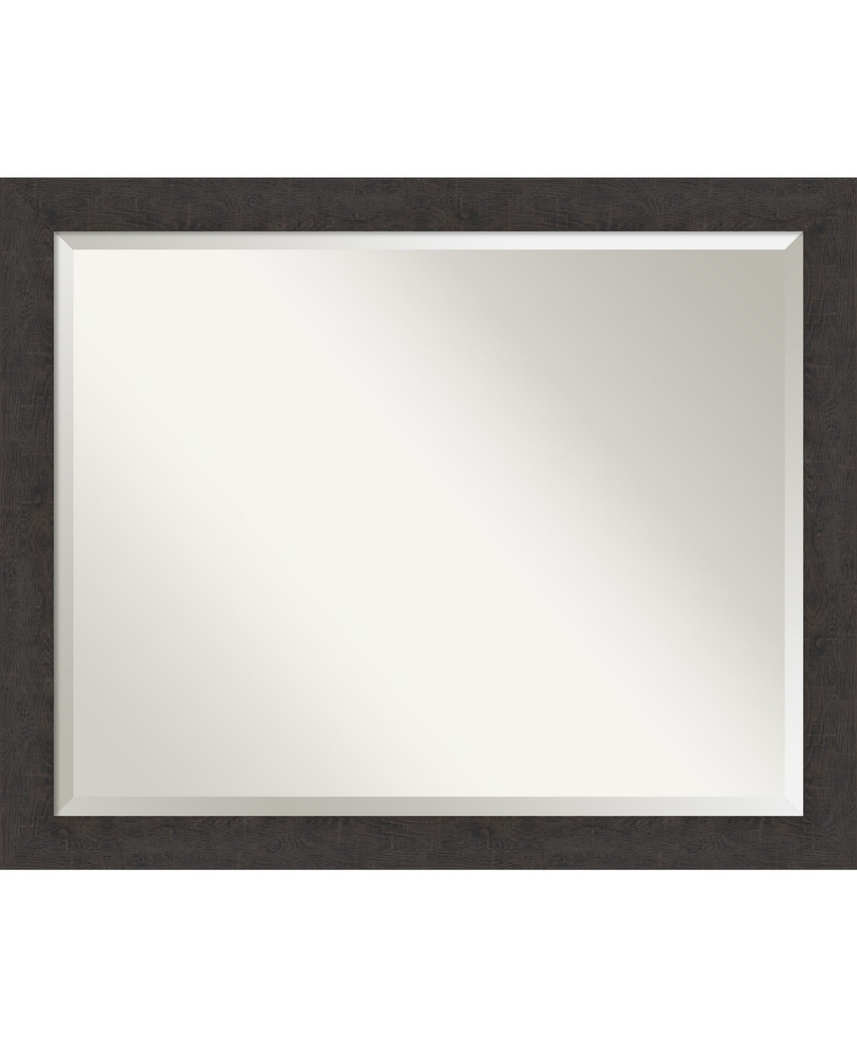 Rustic Plank Framed Bathroom Vanity Wall Mirror, 31.25" x 25.25" - Dark Brown