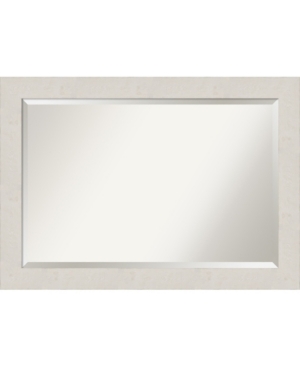 Amanti Art Rustic Plank Framed Bathroom Vanity Wall Mirror, 41.38" X 29.38" In White