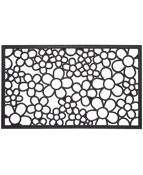 Envelor Floral Wrought Iron Rubber Welcome Doormat 18 X 30