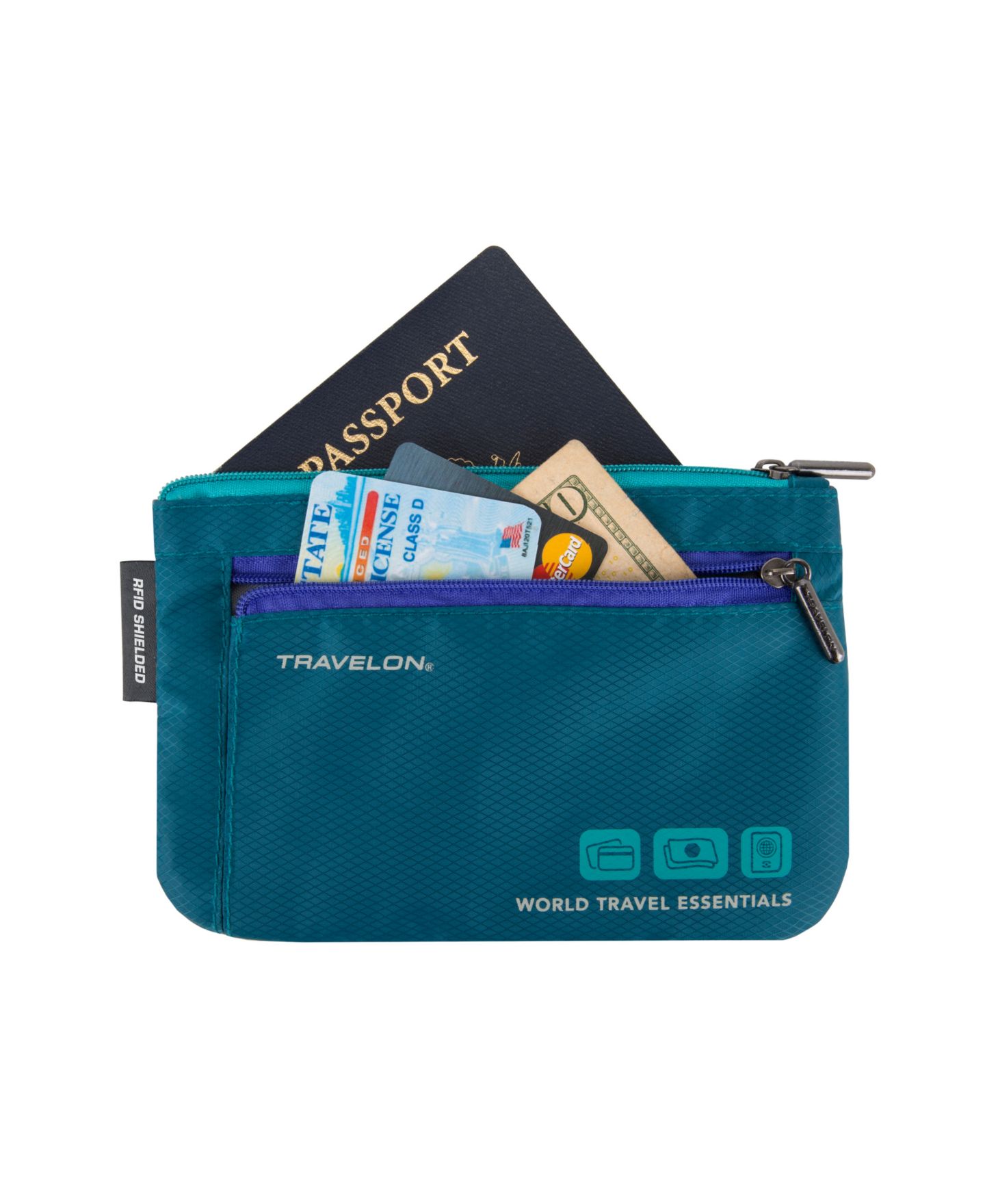 Органайзеры Travelon World Travel Essentials для валюты и паспорта, набор из 2 шт, цвет: Синий — фото 3