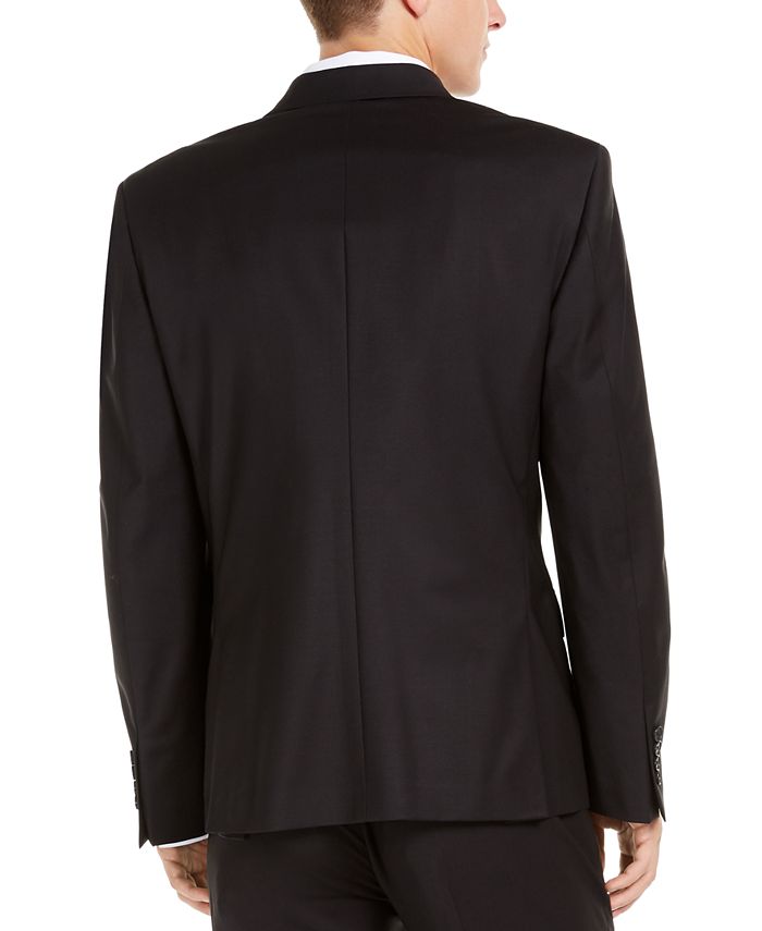 Calvin Klein Men's Slim-Fit Infinite Stretch Black Double-Breasted Suit ...