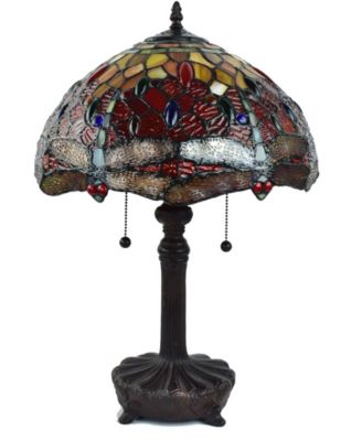 Tiffany Style 2-Light Dragonfly Table Lamp