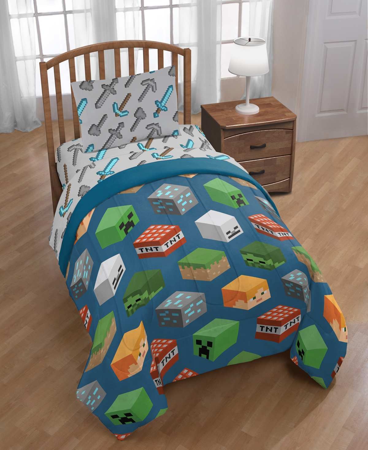 Minecraft 4-Piece Twin Comforter Set Bedding