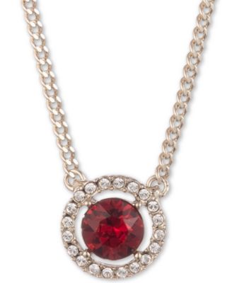 Givenchy - Crystal Halo Pendant Necklace, 16" + 3" extender
