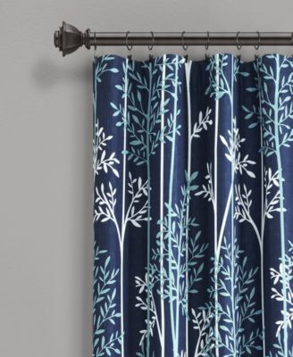 Linear Tree Insulated Rod Pocket Blackout Window Curtain Panels
