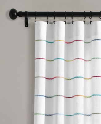 Lush Decor Ombre Stripe Yarn Dyed Cotton Window Curtain Panels- Drapes - Light Filtering Curtains for Living Room