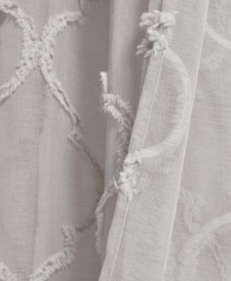 Lush Decor Avon Trellis Grommet Sheer Curtain Panels, 38" x 84" Pair – Modern Sheer Window Curtains for Living Room or Farmhouse Bedroom