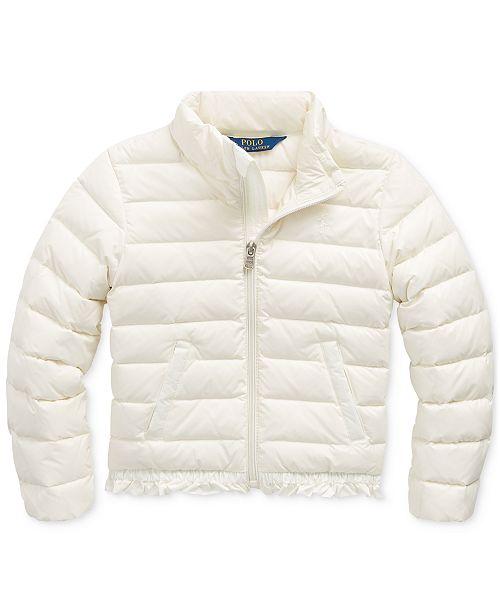 Polo Ralph Lauren Toddler Girl S Ruffled Quilted Down Jacket