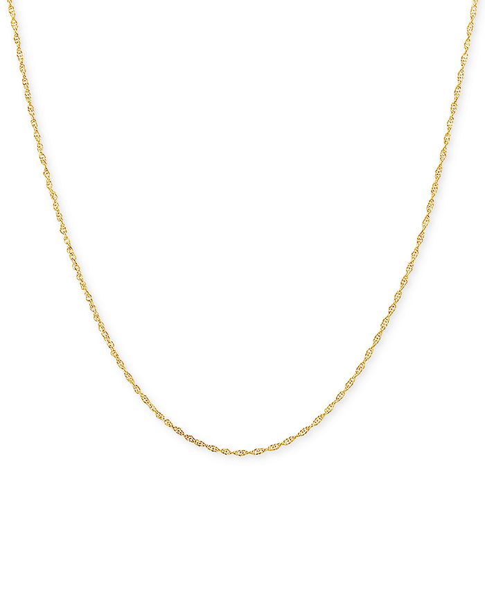 Macy's 14k Yellow Gold Necklace 20" Light Rope Chain (1mm)