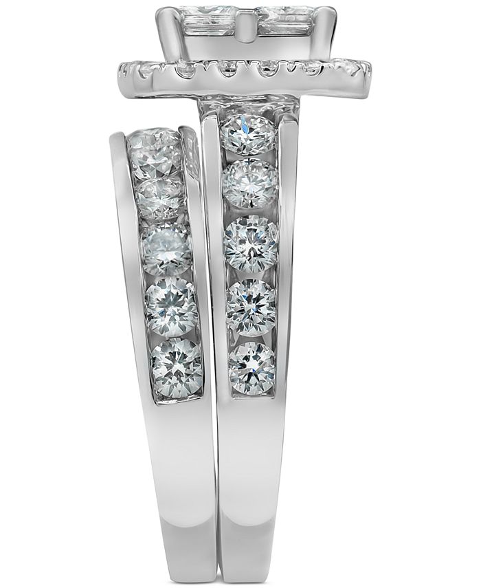 Macy's - Diamond Princess Halo Bridal Set (3 ct. t.w.) in 14k White Gold