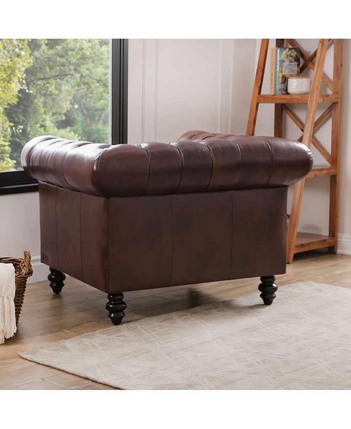 Abbyson Living Micah Leather Arm Chair Macy's