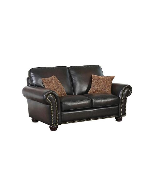 Abbyson Living Oliver Leather Loveseat Reviews Furniture