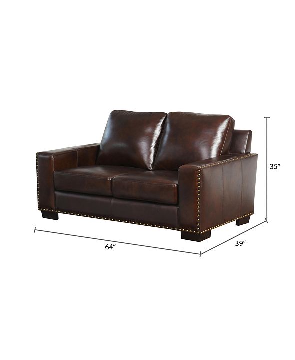 Abbyson Living Easton Leather Loveseat & Reviews - Furniture - Macy's