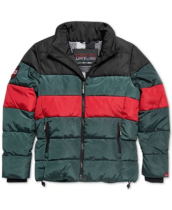 American Rag Mens Brady Colorblocked Puffer Jacket Blue Size Medium
