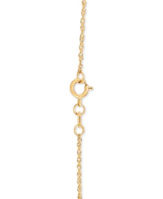 Lightweight 14k Yellow Gold Necklace, 16" Light Rope Chain (1mm)