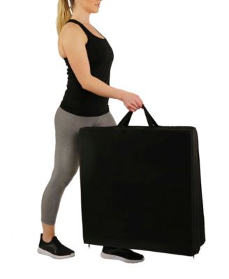 Sunny Health & Fitness Folding Gymnastics Tumbling Mat, Extra Thick with Carry Handles, Tri Fold Exercise Mat