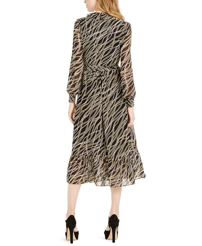 Michael Kors Chain-Print Wrap Dress - Macy's