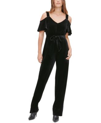 calvin klein cold shoulder jumpsuit