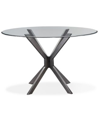 Furniture Deen 54" Glass Top Round Dining Table