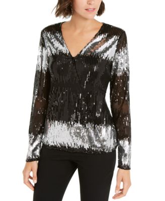 macy's plus size sequin tops