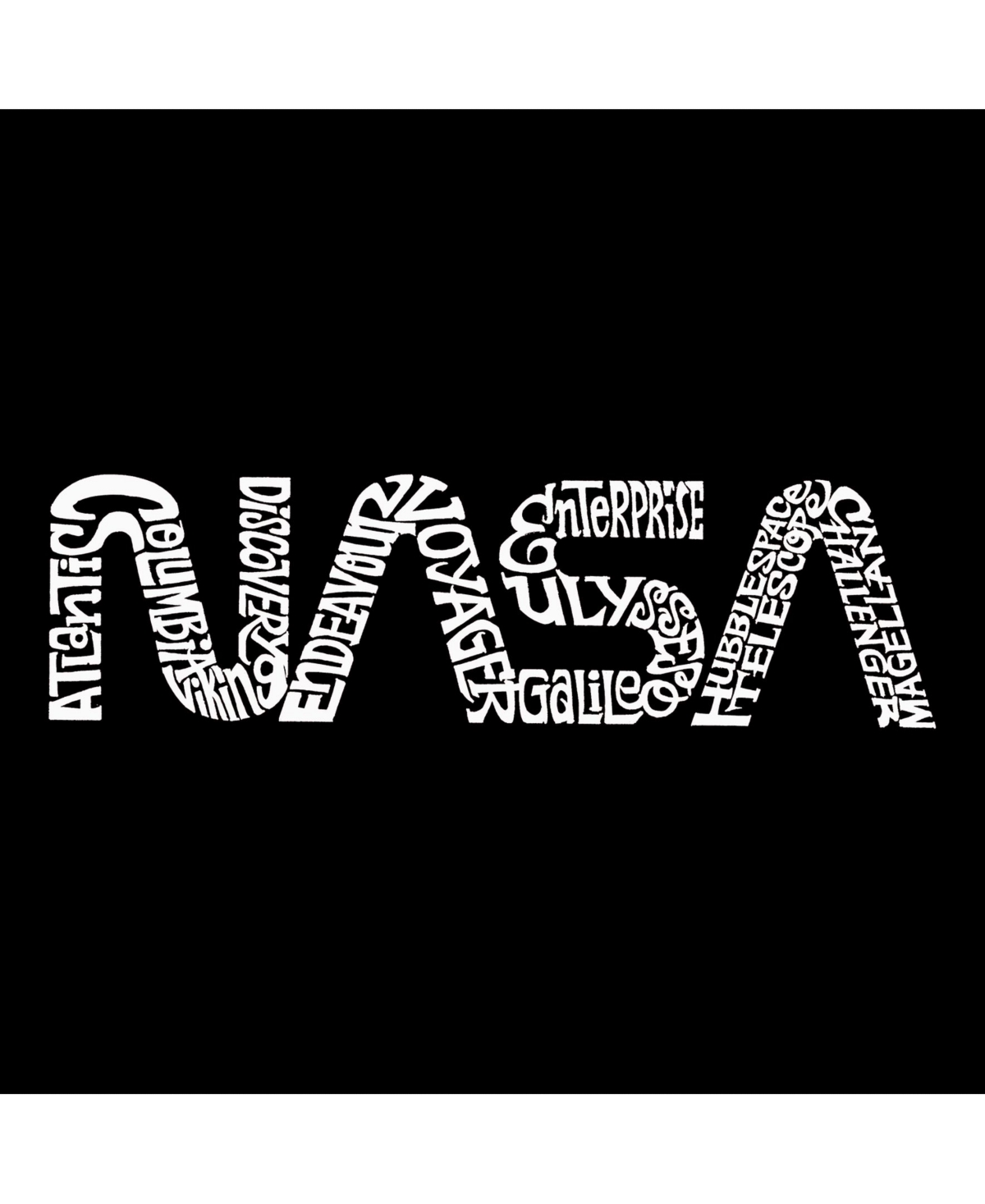 La Pop Art Women's Word Art V-Neck T-Shirt - Worm Nasa