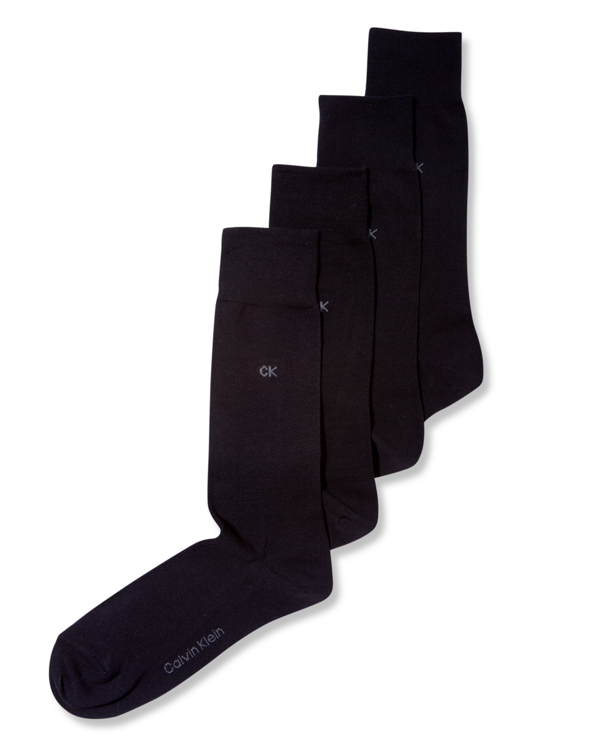 Men's Socks, 4 Pack Solid - Charcoal/Navy