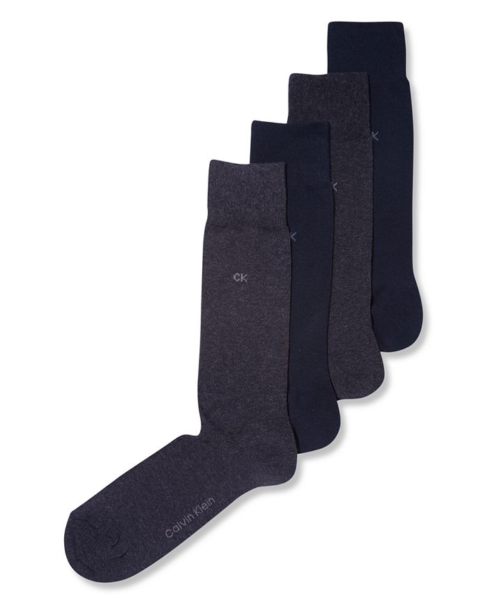 Calvin Klein Men's Socks, 4 Pack Solid & Reviews - Underwear & Socks - Men  - Macy's