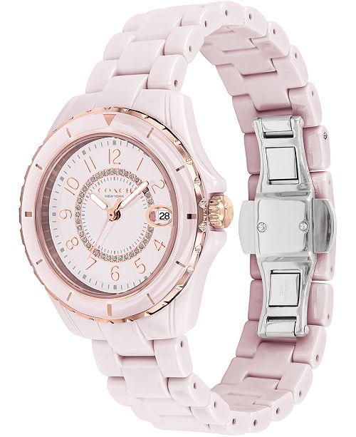 coach watch women's pink